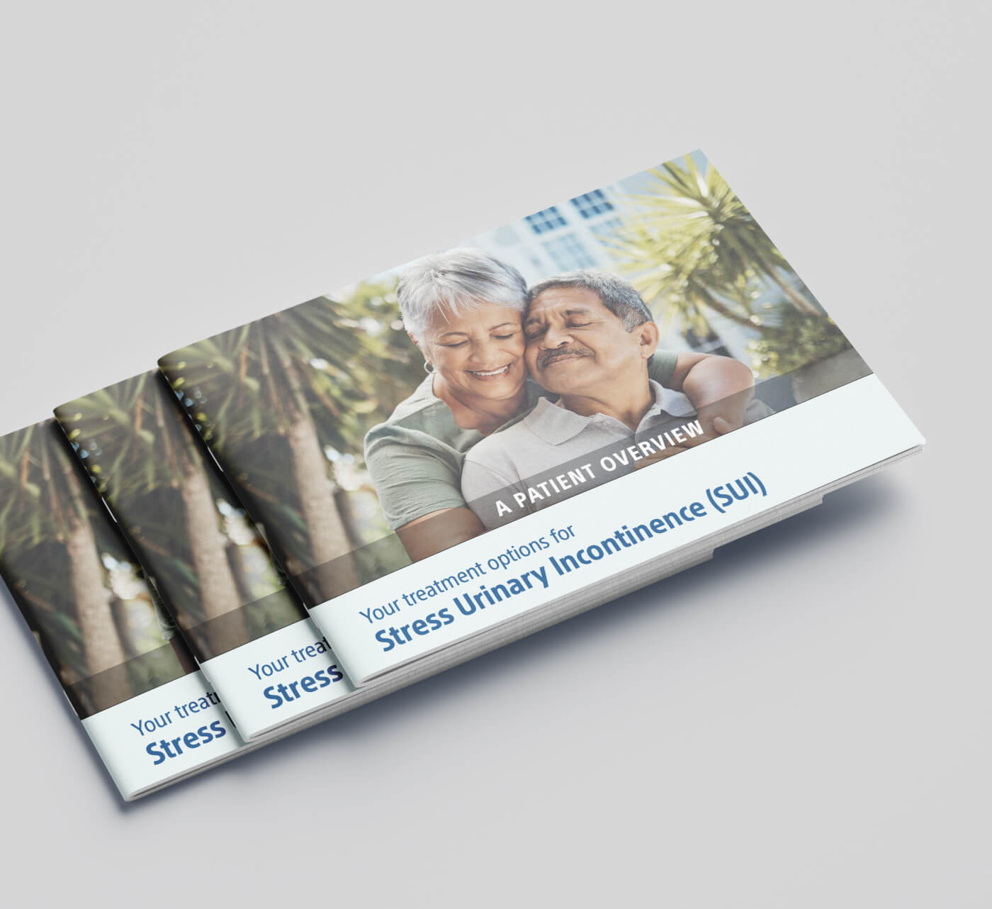 Brochure over opties en behandelingen voor stress-urine-incontinentie.