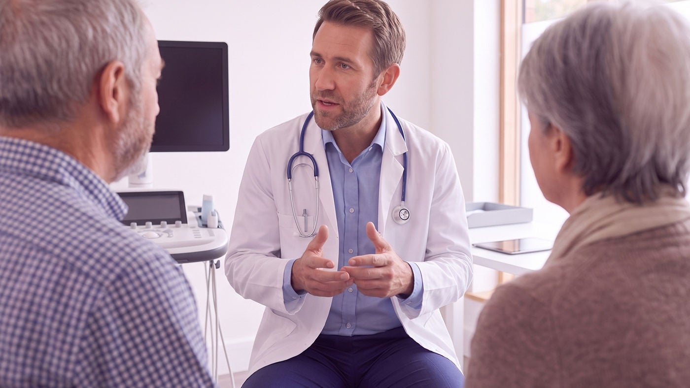  Doctor talking and moving hands